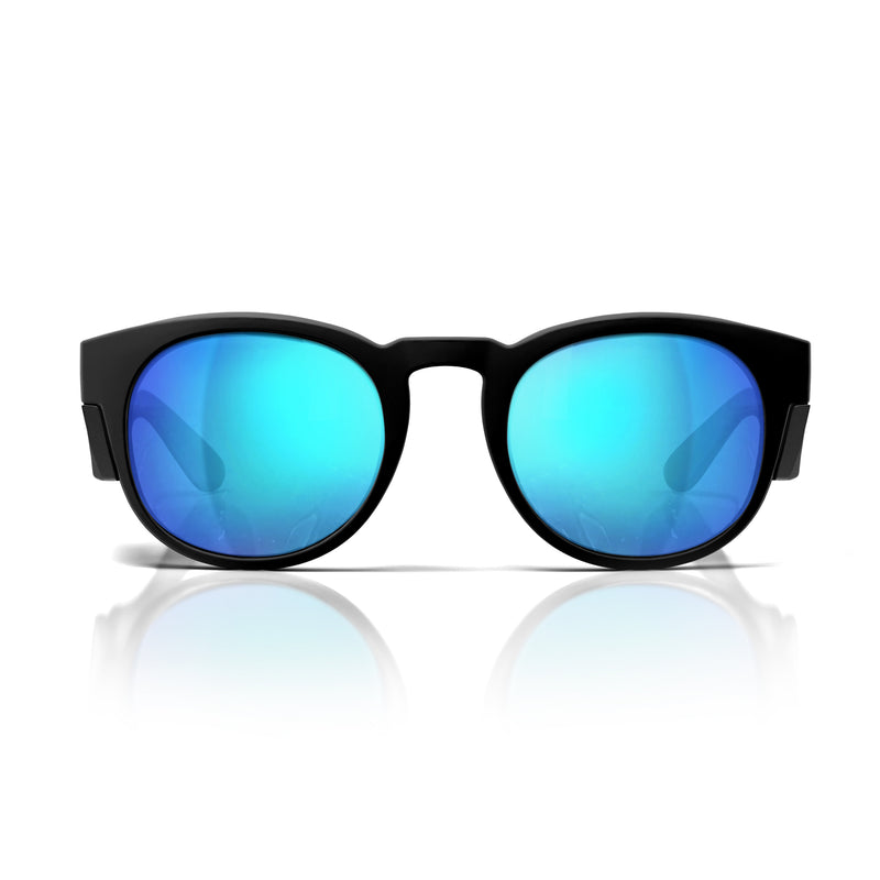 SafeStyle Cruisers Matte Black Frame/ Mirror Blue Polarised Lens