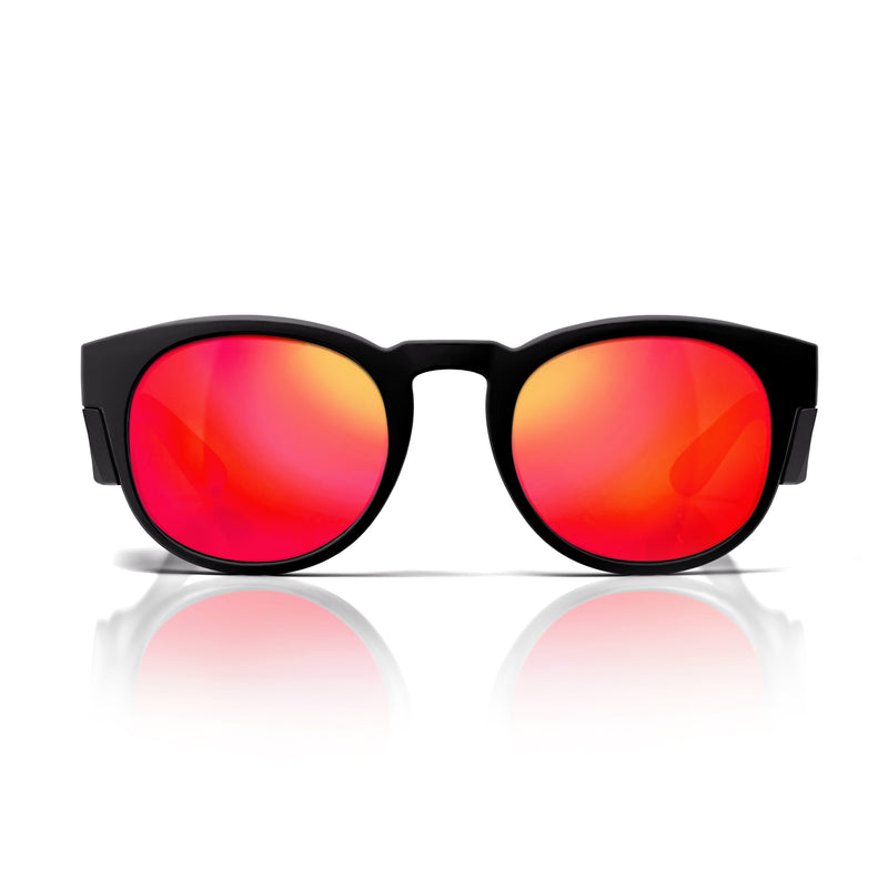 SafeStyle Cruisers Matte Black Frame/ Mirror Red Polarised Lens