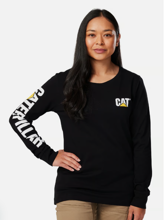 CAT Ladies Trademark Banner Long Sleeve Tee