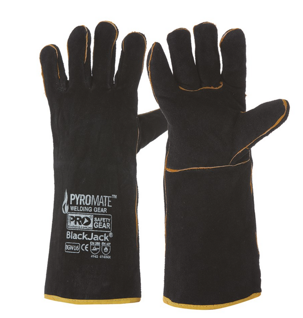 Black and Gold Welders Gloves