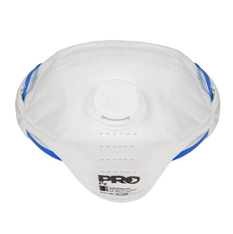 Respirator P2 Horizontal Flat Fold w Valve Box 10