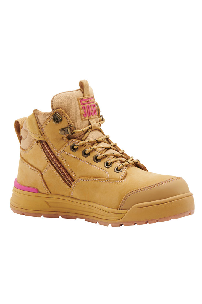 Hard Yakka Ladies 3056 Safety Zip up Boot Wheat